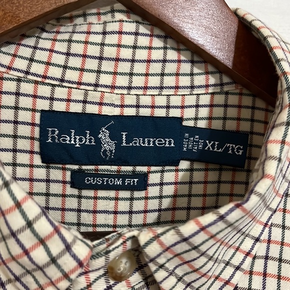 Ralph Lauren Mens Button Down Multi-Colour Plaid Size XL - Picture 4 of 5